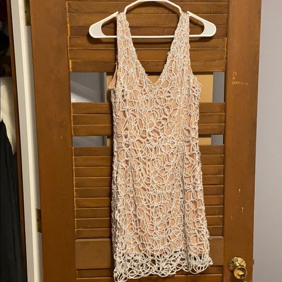 Nude Silver Mini Dress - Picture 2 of 3